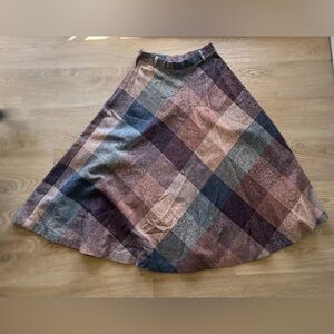 vintage a lined plaid wool skirt ILGWU